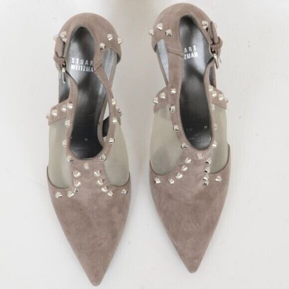 Stuart Weitzman Saunter Studded Topo Ankle Booties Women's 10M Party Business - Picture 9 of 10
